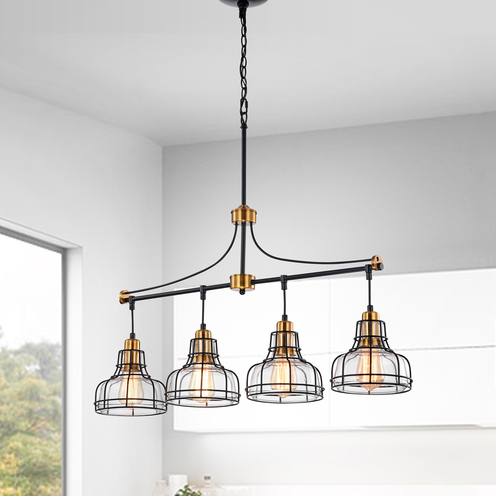 black and gold light fixture